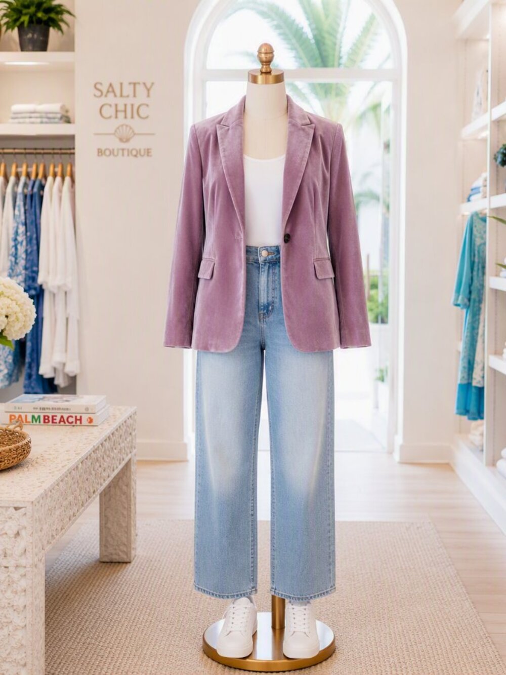 Talbots Lavender Light Purple Velvet Blazer Jacket